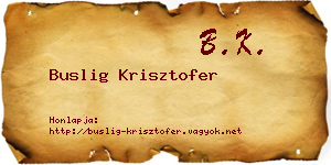 Buslig Krisztofer névjegykártya