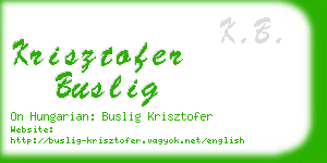 krisztofer buslig business card